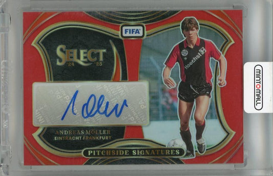 2024-25 Panini Fifa Select Andreas Moller Pitchside Signatures FIFA Red #28 Auto card with initial scratches