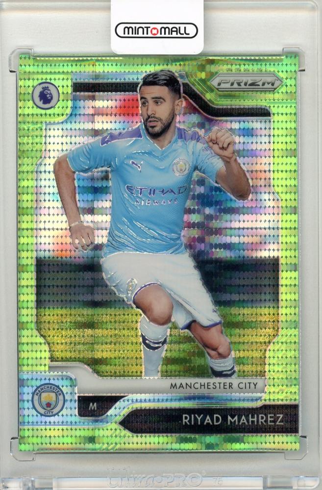 2019-20 Panini Prizm Premier League Soccer card Riyad Mahrez Limegreen Breakaway Prizms 3 of 5 Manchester City