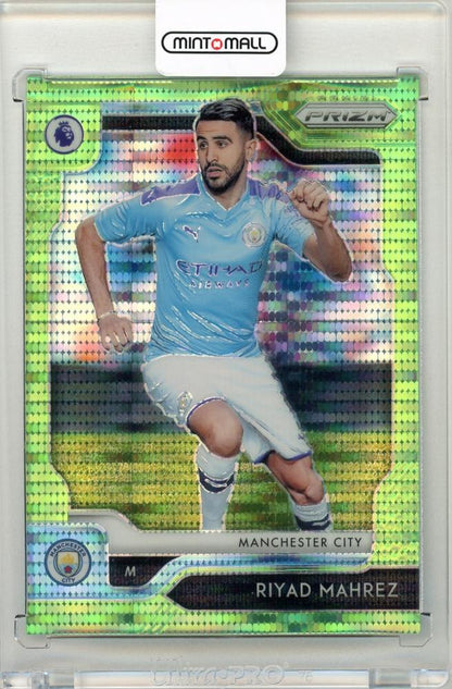 2019-20 Panini Prizm Premier League Soccer card Riyad Mahrez Limegreen Breakaway Prizms 3 of 5 Manchester City