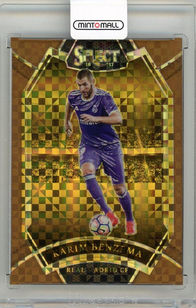 2016-17 Select Soccer Karim Benzema Copper Prizm card serial 32/49 featuring Real Madrid