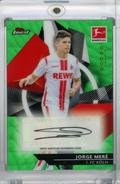 2020-21 Topps Finest Bundesliga Jorge Mere 1. FC KOLN autograph card Green Wave parallel serial 07/30