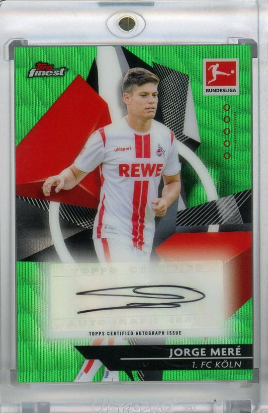 2020-21 Topps Finest Bundesliga Jorge Mere 1. FC KOLN autograph card Green Wave parallel serial 07/30