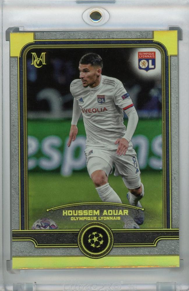 2019-20 Topps Museum Collection Houssem Aouar Olympique Lyonnais Gold base card numbered 50/50
