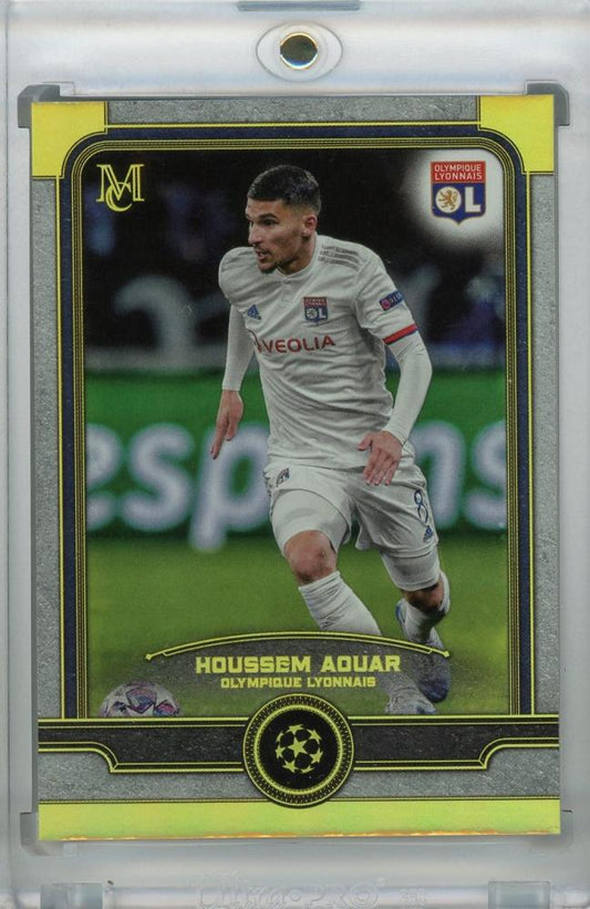 2019-20 Topps Museum Collection Houssem Aouar Olympique Lyonnais Gold base card numbered 50/50