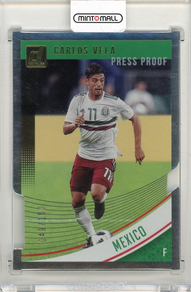 2018-19 Donruss Soccer Carlos Vela Die-Cuts Press Proof card number 49 out of 100 from Mexico