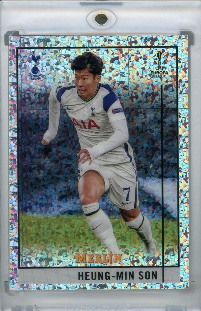 2020-21 Topps Merlin Chrome Heung-Min Son Tottenham Hotspur base speckle parallel trading card