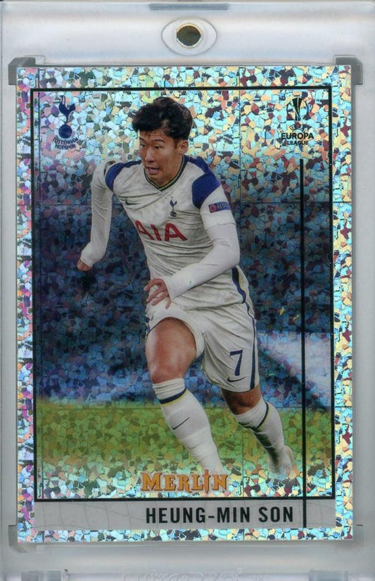 2020-21 Topps Merlin Chrome Heung-Min Son Tottenham Hotspur base speckle parallel trading card