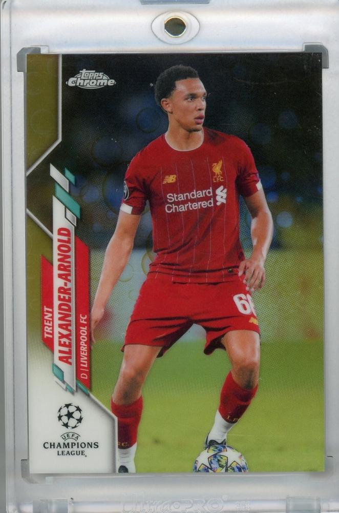 2019-20 Topps Chrome UEFA Champions League Liverpool FC Trent Alexander-Arnold Gold Bubbles trading card