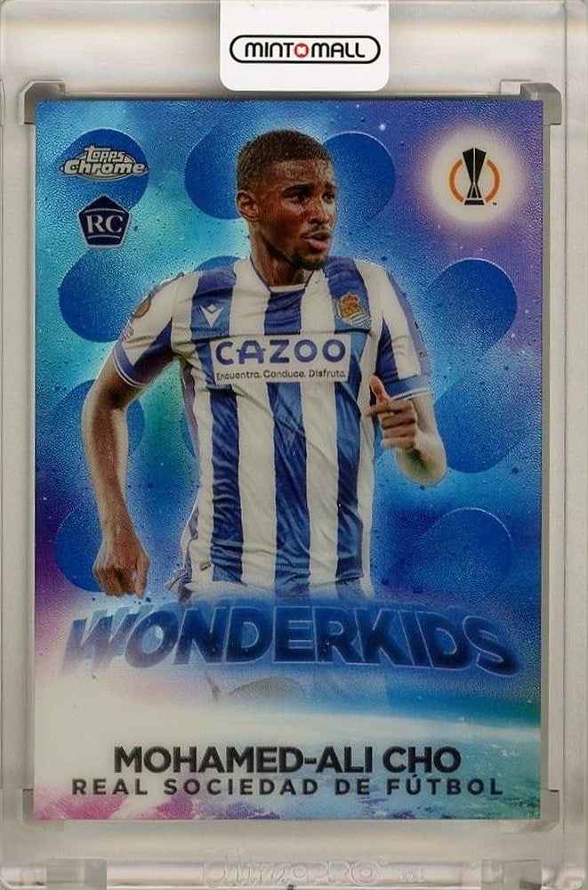 2022-23 Topps Chrome UEFA Mohamed-Ali Cho Wonderkids Blue Refractors rookie card serial 139 of 150