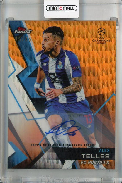 2018-19 Topps Finest UEFA Champions League Alex Telles Autograph Orange Wave card numbered 5 of 25 from FC Porto