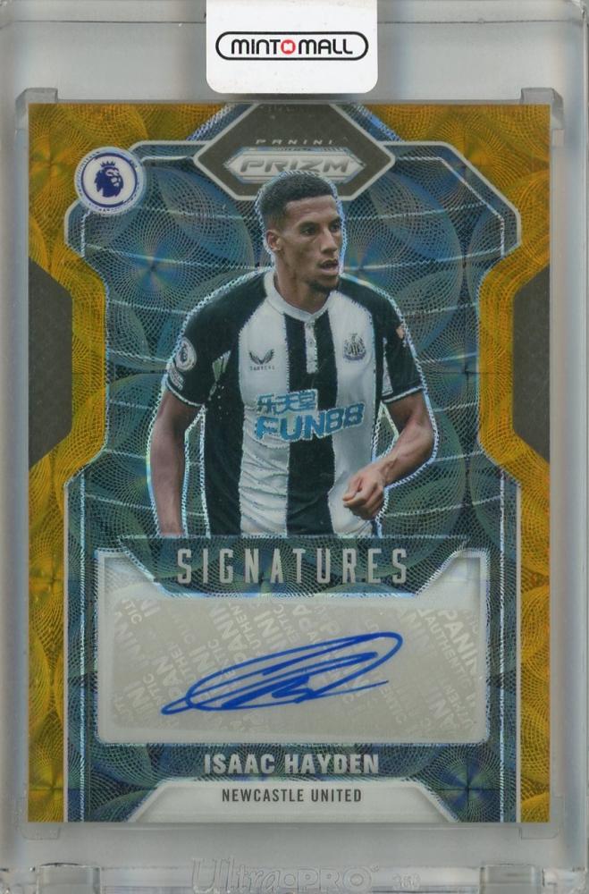 2021-22 Panini Prizm Premier League Isaac Hayden Signatures Gold Auto #28 Newcastle United card