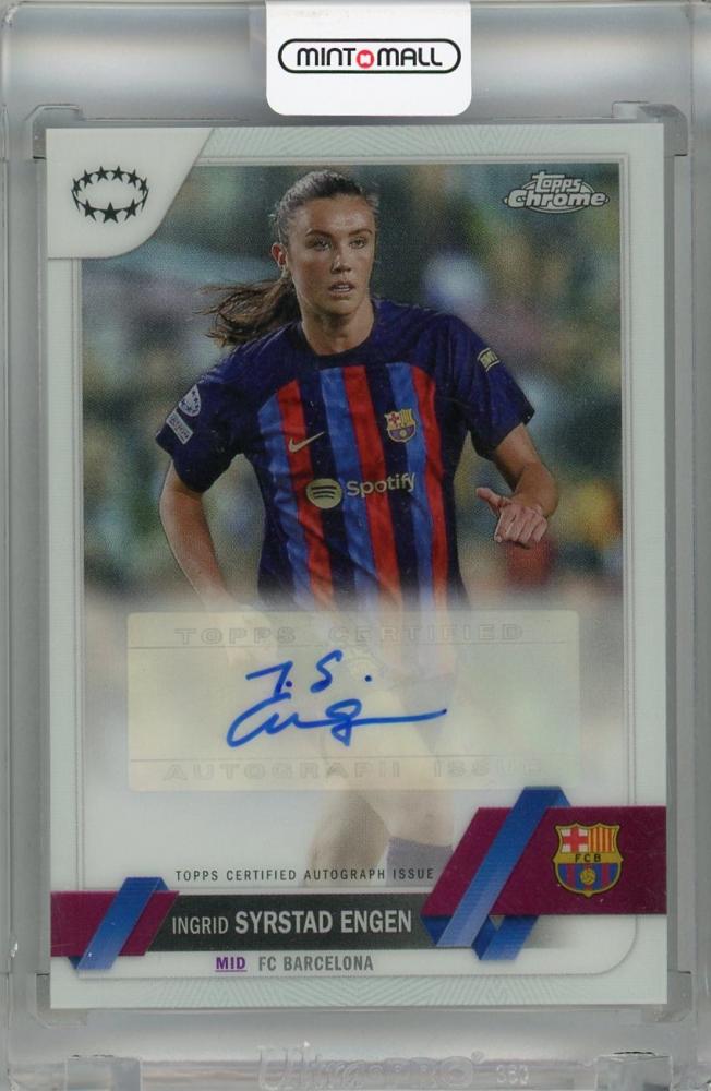 2022-23 Topps Chrome UEFA Women’s Champions League Ingrid Syrstad Engen Chrome Autograph card FC Barcelona