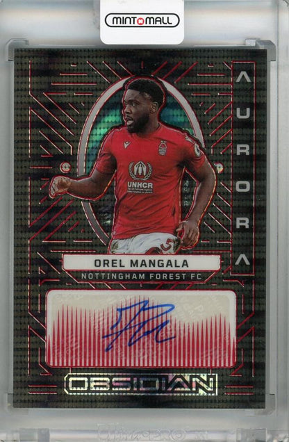 2022-23 Panini Obsidian Orel Mangala Aurora Autographs Red Pulsar trading card #1323 out of 44