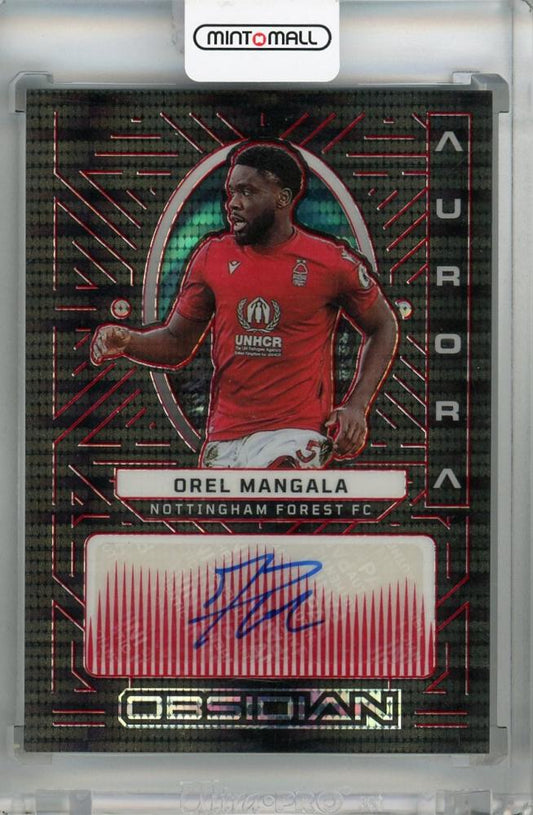 2022-23 Panini Obsidian Orel Mangala Aurora Autographs Red Pulsar trading card #1323 out of 44
