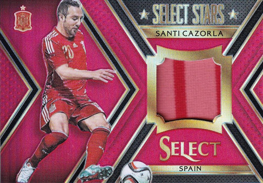 2015-16 Panini Select Spain Santi Cazorla Select Stars Memorabilia Red Parallel card number 39 of 49