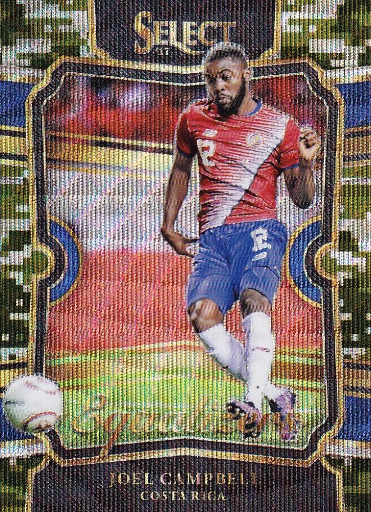2017-18 Panini Select Costa Rica Joel Campbell Equalizers Camo Parallel card number 16 of 20