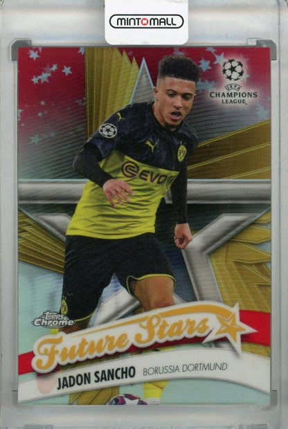 2019-20 Topps Chrome UEFA Champions League Borussia Dortmund Jadon Sancho Future Stars Red Parallel trading card