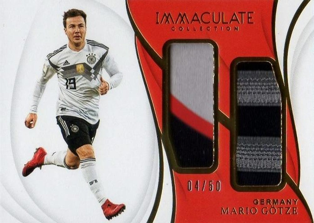 2018-19 Panini Immaculate Collection Mario Gotze Dual Relics trading card numbered 04 out of 50