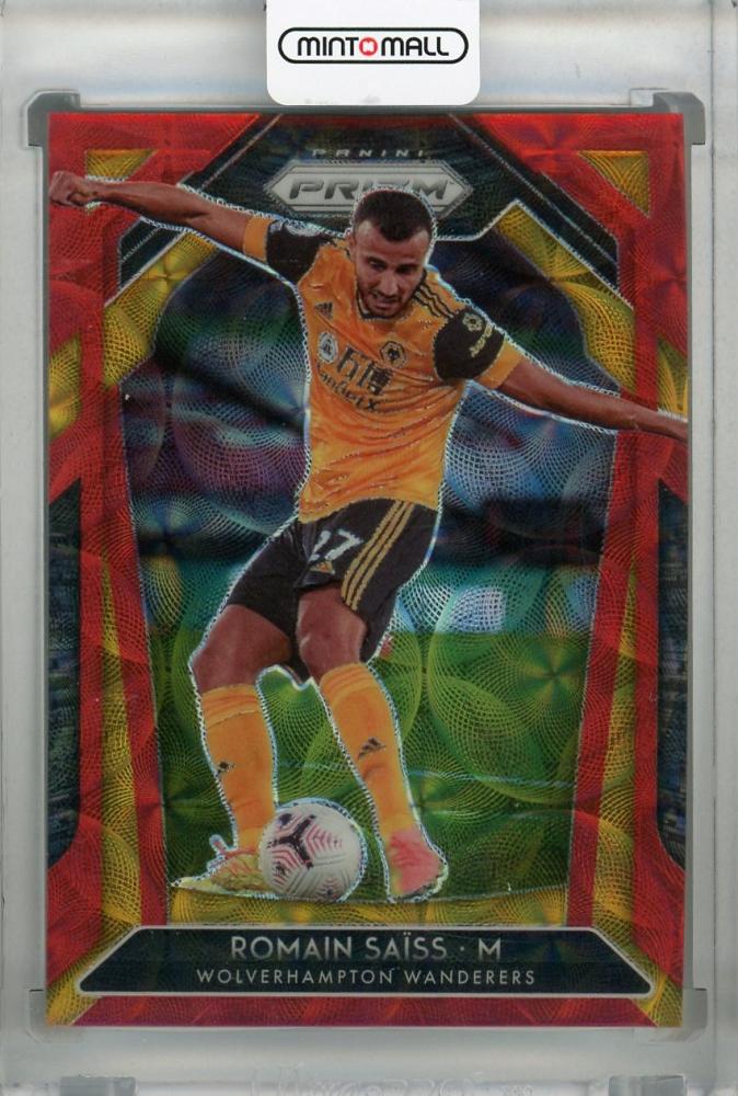 2020-21 Panini Prizm Premier League Choice Romain Saiss Base Red parallel card number 24 out of 29