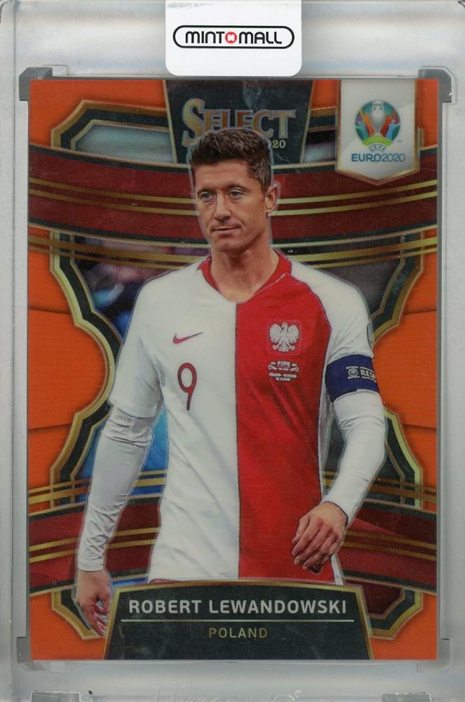 2020 Panini Select UEFA Euro Preview Poland Robert Lewandowski Terrace Base Orange Parallel card numbered 050 out of 125