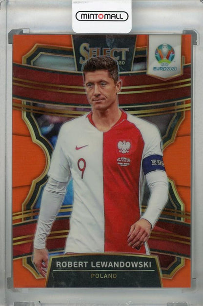 2020 Panini Select UEFA Euro Preview Poland Robert Lewandowski Terrace Base Orange Parallel card numbered 050 out of 125