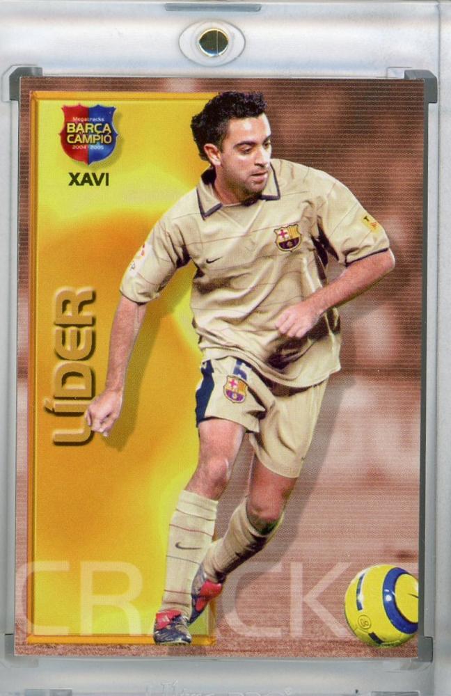 2004 Mega Cracks FC Barcelona Xavi football card number 96 from the Mega Cracks series