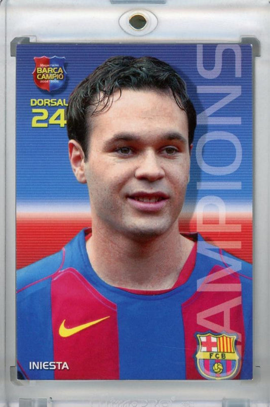 2004 Mega Cracks Barca campeon FC Barcelona Andres Iniesta football trading card number 33