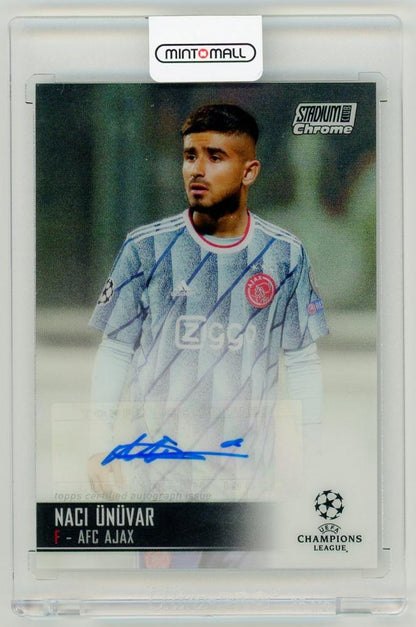 2020-21 Topps Stadium Club Chrome UEFA Champions League Naci Unuvar autograph card from AFC Ajax