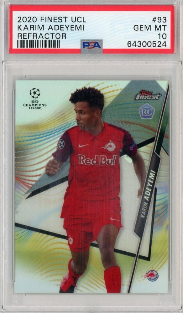 2020-21 Topps Finest UEFA Champions League Karim Adeyemi base refractor trading card graded PSA 10