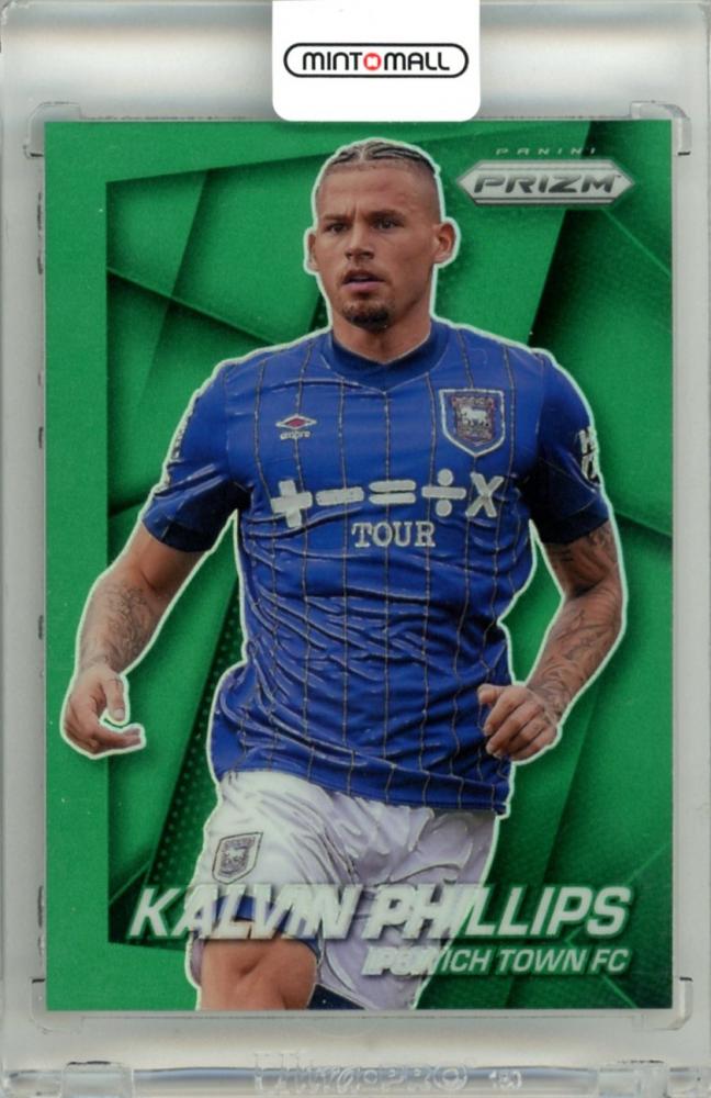 2024-25 Panini Prizm Premier League Soccer card Kalvin Phillips #19 Brilliance Green Prizms Ipswich Town FC