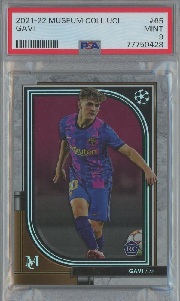 2021-22 Museum Collection UCL GAVI rookie card #65 PSA9 from FC Barcelona