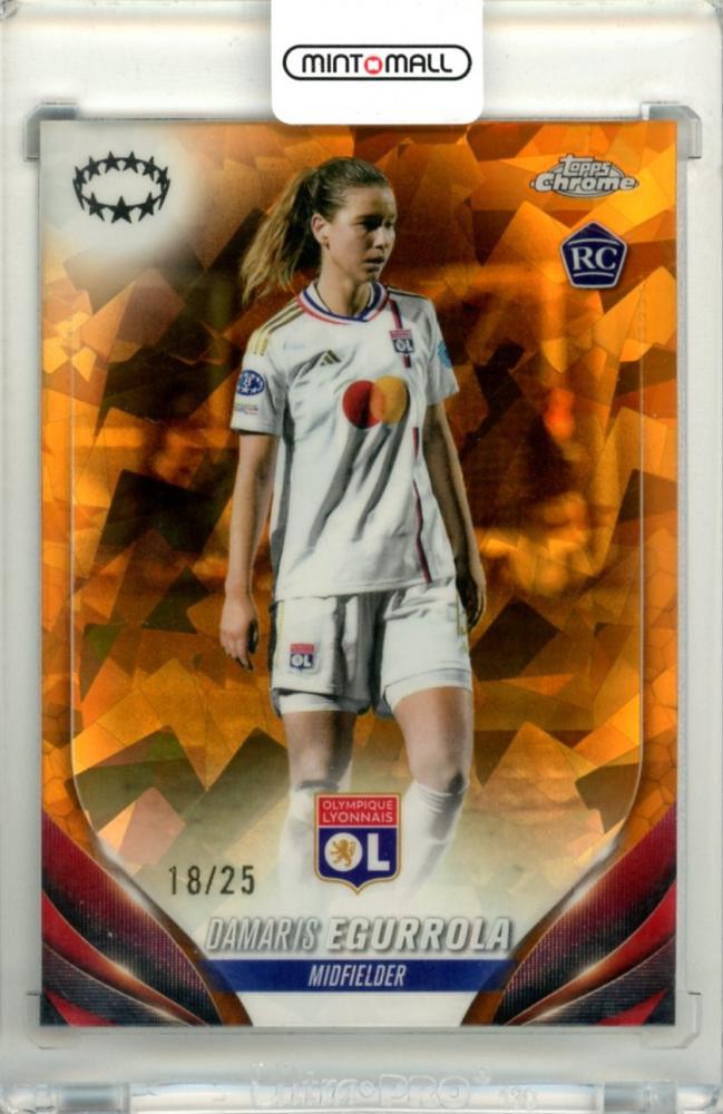2023-24 Topps Chrome UEFA Women’s Champions League Damaris Egurrola #69 RC Orange Refractors soccer card Chelsea FC