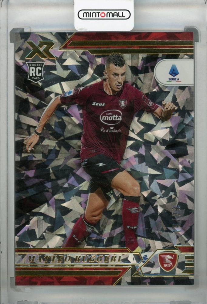 2021-22 Panini Chronicles US Salernitana Matteo Ruggeri XR Serie A Cracked Ice parallel card number 19 out of 23