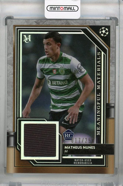2021-22 Topps Museum Collection UEFA Champions League card of Matheus Nunes with serial number 017 out of 250