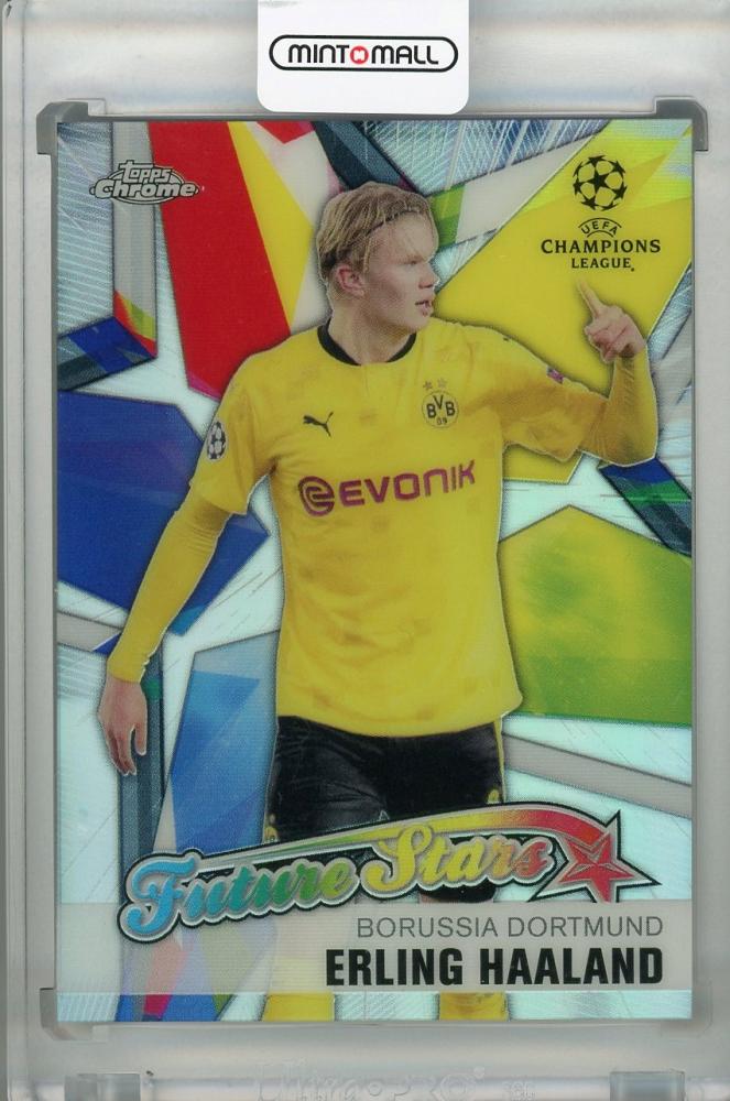 2020-21 Topps Chrome UEFA Champions League Borussia Dortmund Erling Haaland Future Stars trading card