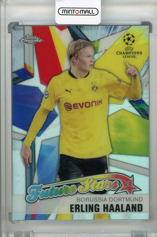 2020-21 Topps Chrome UEFA Champions League Borussia Dortmund Erling Haaland Future Stars trading card