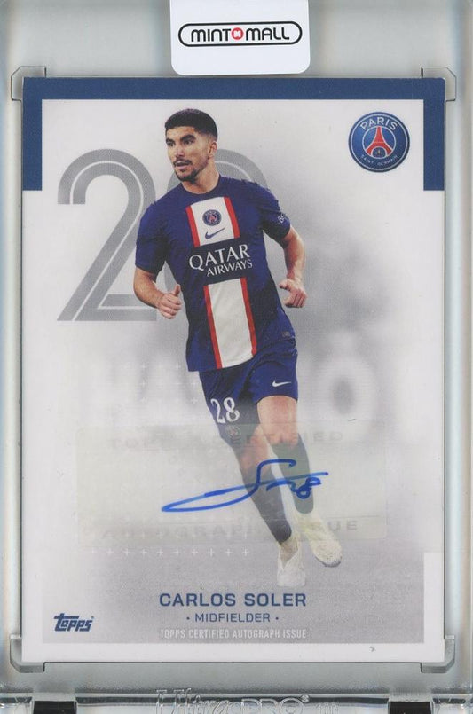 2022-23 Topps Paris Saint-Germain Carlos Soler Base Card Autograph in new condition