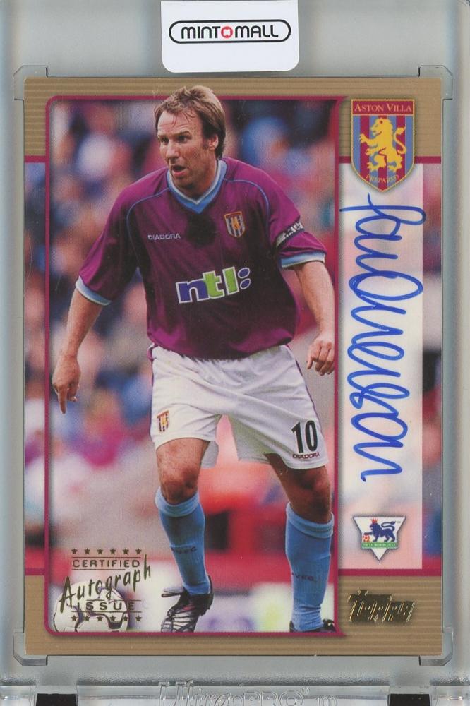 2001-02 Premier Gold Paul Merson Superstar Autograph football card from Aston Villa, used condition