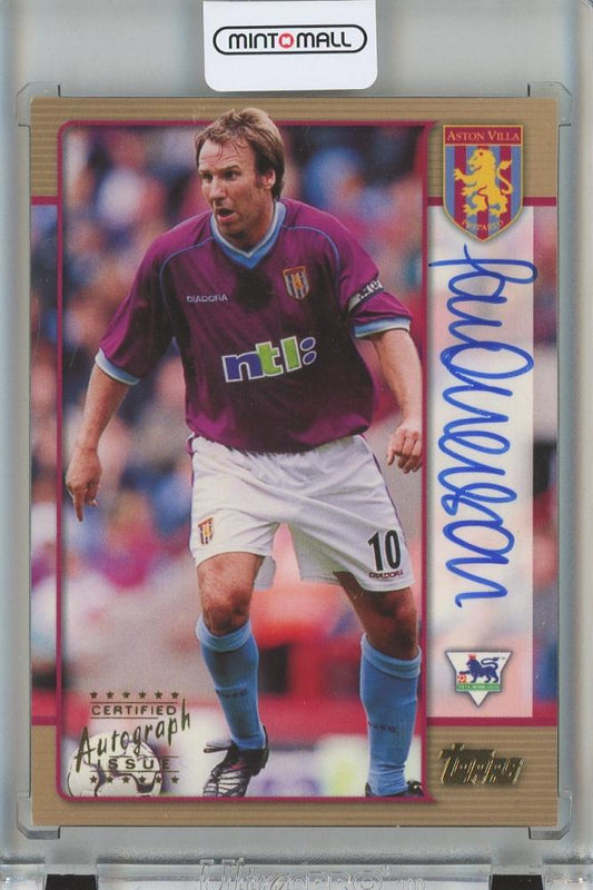 2001-02 Premier Gold Paul Merson Superstar Autograph football card from Aston Villa, used condition