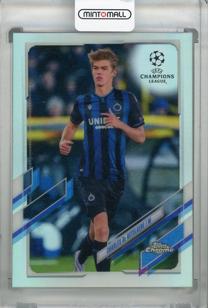 2020-21 Topps Chrome UEFA Champions League Club Brugge Charles De Ketelaere Base Refractor rookie card