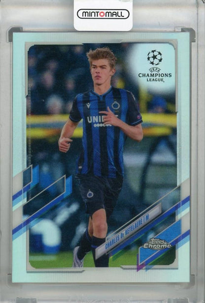 2020-21 Topps Chrome UEFA Champions League Club Brugge Charles De Ketelaere Base Refractor rookie card
