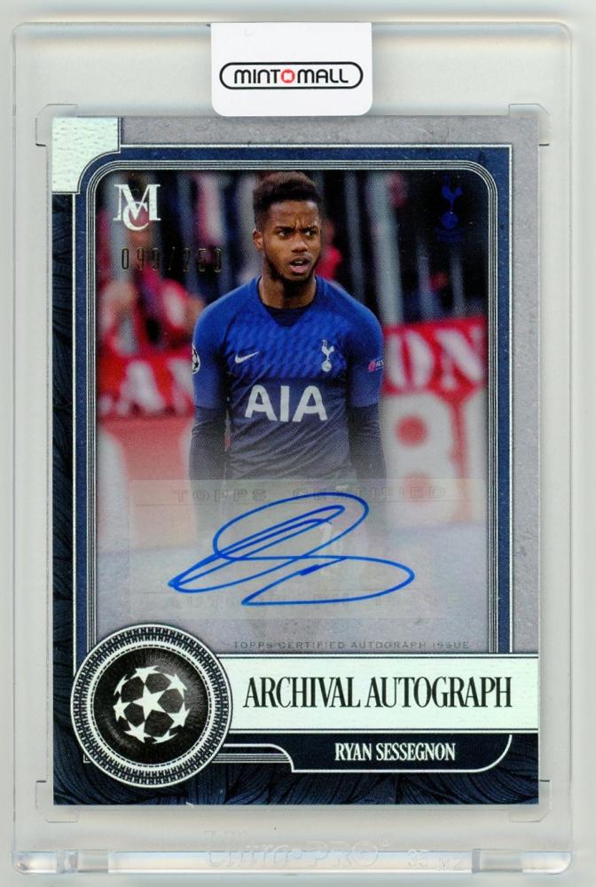 2019-20 TOPPS Museum Collection UEFA Champions League Ryan Sessegnon Archival Autographs card 99 of 250 Tottenham Hotspur