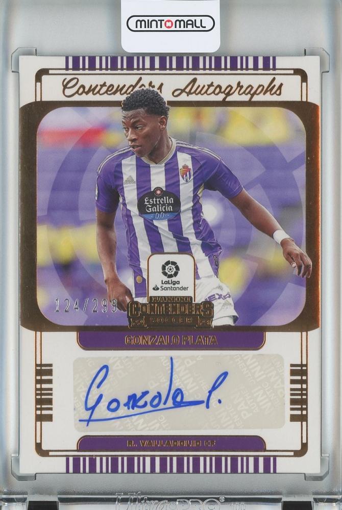 2022-23 Panini Chronicles Gonzalo Plata Contenders Autograph card numbered 124 out of 299