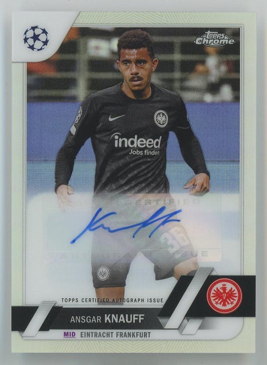 2022-23 Topps Chrome UEFA Club Competitions Ansgar Knauff Autograph trading card in mint condition
