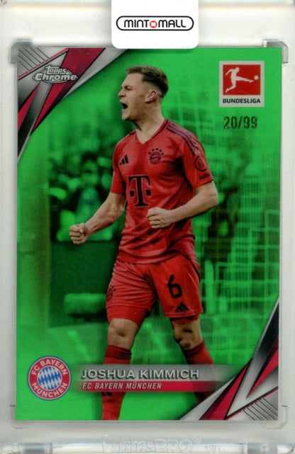 2024-25 Topps Chrome Bundesliga Soccer Joshua Kimmich #79 Green Refractor Parallel card numbered 20 of 99