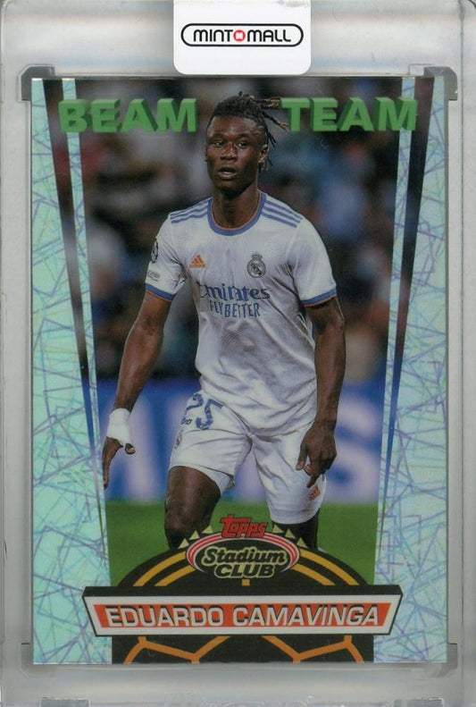 2021-22 Topps Stadium Club Chrome UEFA Champions League Eduardo Camavinga Real Madrid Beam Team card 1992