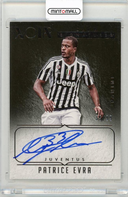2016-17 Panini Noir Patrice Evra Club Signatures on card autograph numbered 35 out of 99 from Juventus
