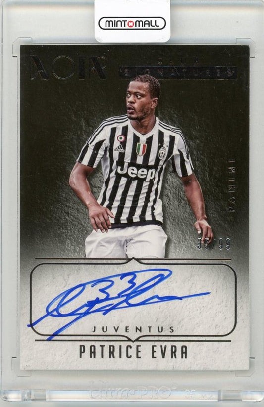 2016-17 Panini Noir Patrice Evra Club Signatures on card autograph numbered 35 out of 99 from Juventus