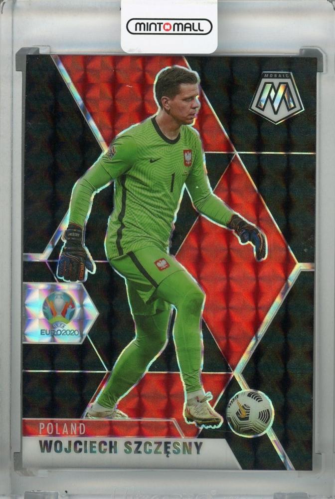 2021 Panini Mosaic UEFA Euro 2020 Wojciech Szczesny Poland Black Base 1 of 1 trading card with minor stain on back