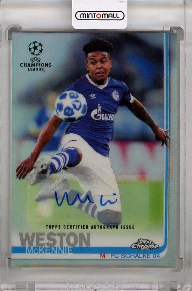 2018-19 Topps Chrome UEFA Champions League Weston McKennie autograph refractor trading card number 83